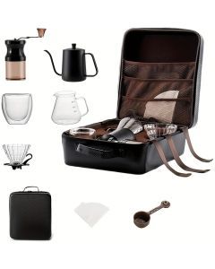Gourmet Travel Stainless Steel Coffee Set Grinder (9pcs)