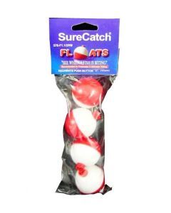 4 X 1 1/2 Inch Red and White Push Button Fishing Floats