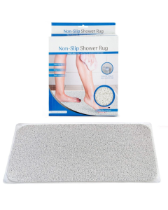 Anti Slip Loofah Shower Rug - Non Slip Carpet Bath Mat - Grey