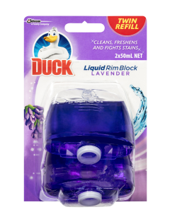 Duck Twin Refill Liquid Rim Block Lavender 2x50ml Toilet Cleaner