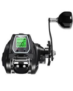 Large Electronic Baitcasting Reel Digital Display Right Hand Black