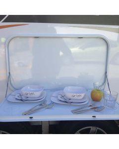 Caravan Picnic Table White 800x450mm, 25kg capacity