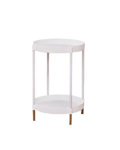 Small Round Metal Nightstand Table