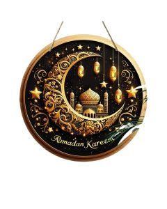 Vintage Ramadan Kareem Wooden Wreath Wall Decor