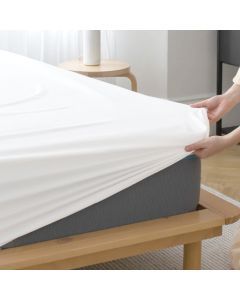 100% Cotton Percale Fitted Sheet - 40cm Depth - White