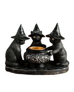Halloween Witch Cat Sculpture Figurine