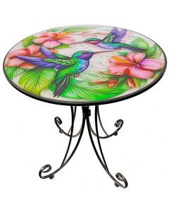 Round Metal Side Table Hummingbird