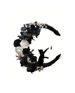 Gothic Cat Moon Wreath
