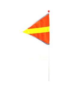 Bike Safety Flag 60-Inch (150cm) 2-piece Orange Yellow Stripe Hi-Vis