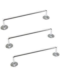 3x Clevinger 460mm Chrome Tea Towel Rail - Stainless Steel Holder Rack