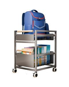 Mobile Book Bag Storage Rack Trolley