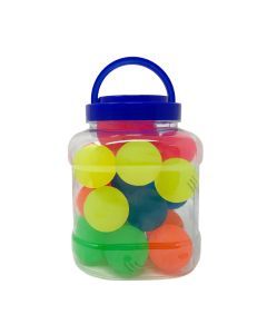 10pcs Large Frosted 60mm Rubber Bouncing Balls - Mixed Colours with Storage Tub