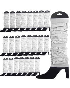 24x White Leg Warmers Bulk Pack - Womens Dance Costume/80s Party