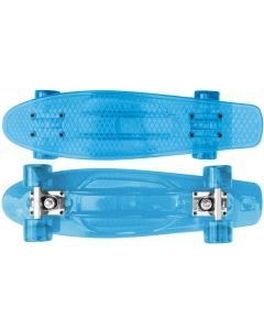 Halo 22.5" Transparent Blue Retro Skateboard with Aluminium Trucks and PU Injected Wheels