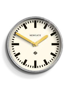 Newgate Luggage Wall Clock Galvanised Yellow Hands