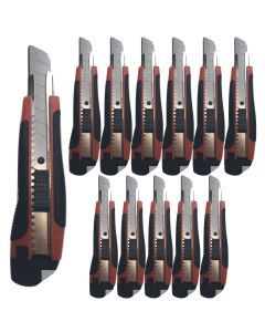 12x Box Cutter Knife - Retractable Snap-Off Blade 18mm (Bulk)