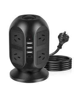 12-in-1 Tower Power Strip with USB