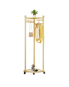 Clothes Rack with Wheels & Storage