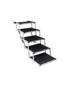 Pawz 5 Steps Dog Ramp Adjustable Height Stair Car Dog Folding Portable Aluminium