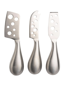 3pc Euroline Stainless Steel Cheese Knife Set Kitchen Cutlery Knives - Silver