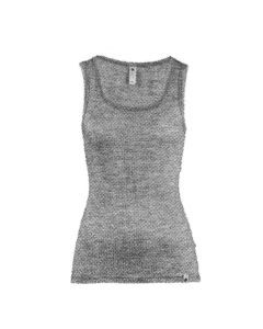MERINO SKINS Wool Blend Ladies Verona Round Neck Thermal  Tank Top - Soft Grey
