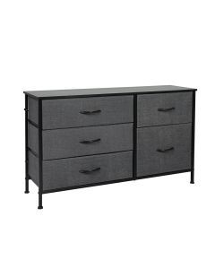 Levede Storage Cabinet Tower Chest of Drawers Dresser Tallboy 5 Drawer Grey