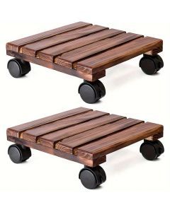 Lockable Patio Outdoor Roller Flower Pot 30.48 cm - Set of 2