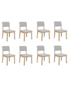 Levede 8x Dining Chair Solid Wood Lounge Seat Back Upholstered Linen Padded
