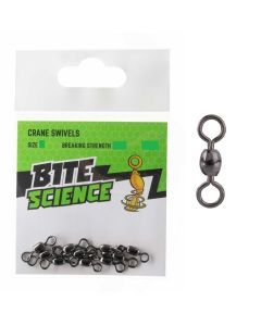 7 Pack of Bite Science Black Crane Fishing Swivels