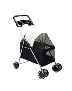 Pawz Pet Stroller Pram Dog Cat Carrier Travel Pushchair Foldable 4 Wheels Large