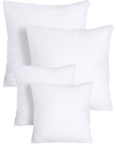 4x Premium European Square Pillow & Cover - 100% Cotton - 65x65cm