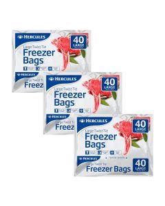 Hercules Tear-Off Freezer Bags Large 40pk x3
