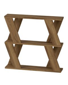 Levede Slim Side Table with Magazine Rack Two-Tier Storage Coffee Table Deep Oak