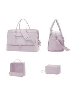 Luggage Travel Bag with Clothes and Toiletry Bag (Pink)
