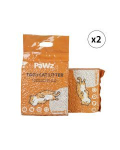 Pawz 2.5kg Tofu Cat Litter Clumping Flushable Fast Super Absorbent Natural x2