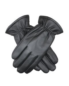 3M Thinsulate Mens Sheepskin Leather Gloves with Gathered Wrist in Black