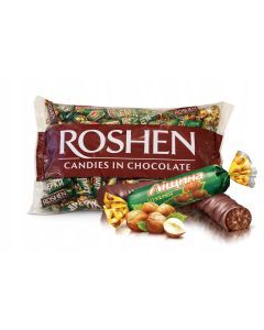 ROSHEN 1kg Lischina Coated Chocolate Pralines w/ Crushed Hazelnut & Almonds Tsukerki - Made in Ukraine