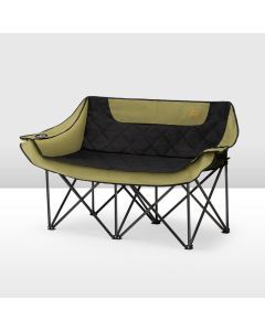San Hima Folding Double Camping Chair Outdoor Portable Moon Chair 2 Seater Green