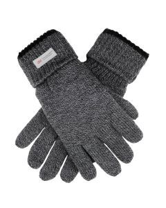 Dents Mens Thinsulate Lined Knit Gloves - Charcoal (Rollover Cuff)