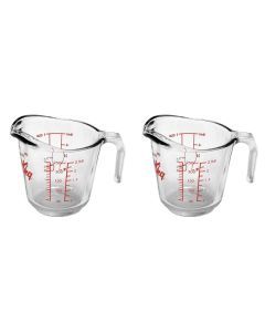 2x Anchor Hocking 250ml/1-Cup Glass Small Measuring Jug - Clear