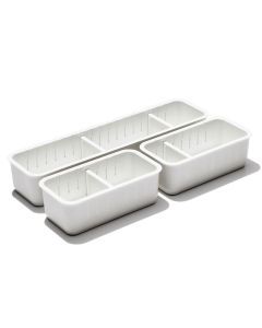 OXO Good Grips 3-Piece Adjustable Drawer Bin Set – Customizable Storage Trays for Kitchen, Office & Bathroom Organization