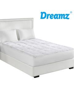 Dreamz Bamboo Pillowtop Mattress Topper Protector Soft Cover Underlay Queen