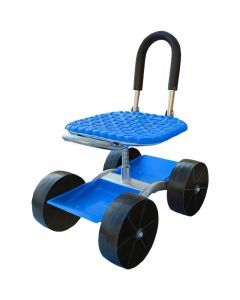 4-Wheel Rolling Garden Chair Swivel Seat