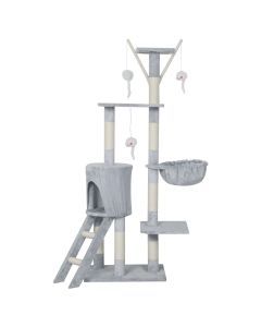 Pawz Cat Tree Tower Scratching Post Scratcher 143cm Climbing Tree House Bed Grey