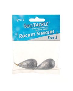 2 Pack of Jarvis Walker Size 3 Rocket Sinkers - 80gm Bomb and Swivel Sinkers
