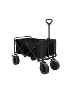 Lambu Garden Camping Trolley Outdoor Garden Wagon Cart Folding Widen Picnic Black
