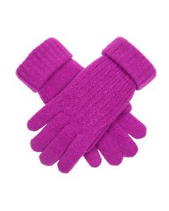 Dents Women’s Ribbed Knit Gloves - Pink