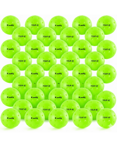 50x LUFT "Tour 40" Outdoor Pickleball Balls Bulk - High Visibility Green (Hi Vis)