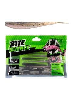 8 Pack of 4 Inch Bite Science Mad Minnow Soft Plastic Lures - UV Purple Pearl
