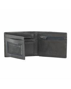 Pierre Cardin Mens Leather Bi-Fold RFID Wallet - Black (Travel)